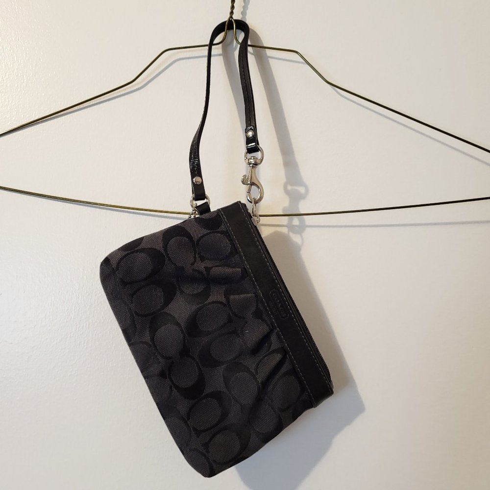 Coach black wristlet